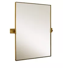 Hamilton Hills 16X24 Inch Gold Metal Framed Rectangular Pivot Mirror New