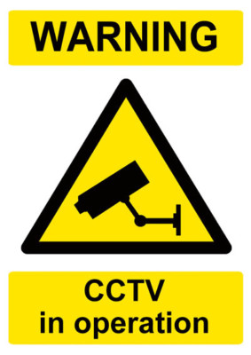 2 x WARNUNG CCTV IN BETRIEB SCHILD *WARNUNG LAMINIERTES SCHILD * VORSICHT 