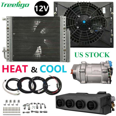 12V Cool&Heat Electric Air Conditioner Underdash DC Auto Car A/C System Kit