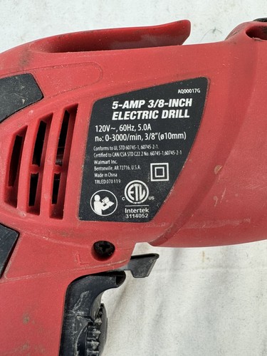 Hyper Tough 5-amp 3/8" Electric Drill AQ00017G, 120V Tested - Picture 3 of 8