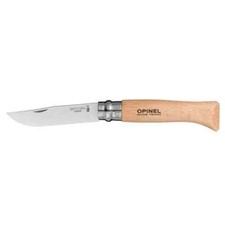 Navaja de Bolsillo Plegable Opinel Classic Nº 8 Madera de Haya Acero Inoxidable Hoja de Bloqueo