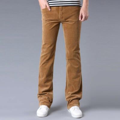 Men's Leisure Corduroy Bell Bottom Flares Pants Bootcut