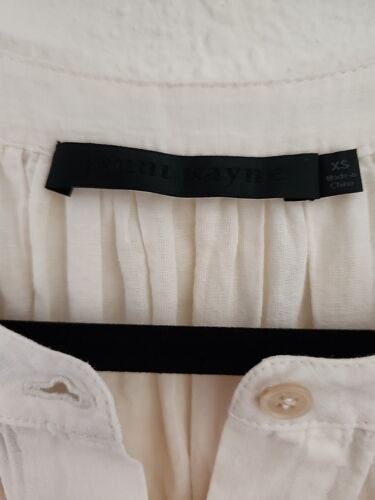 Womens Jenni Kayne Linen Blend Button Up Short Sleeve Blouse Xs - Picture 3 of 5