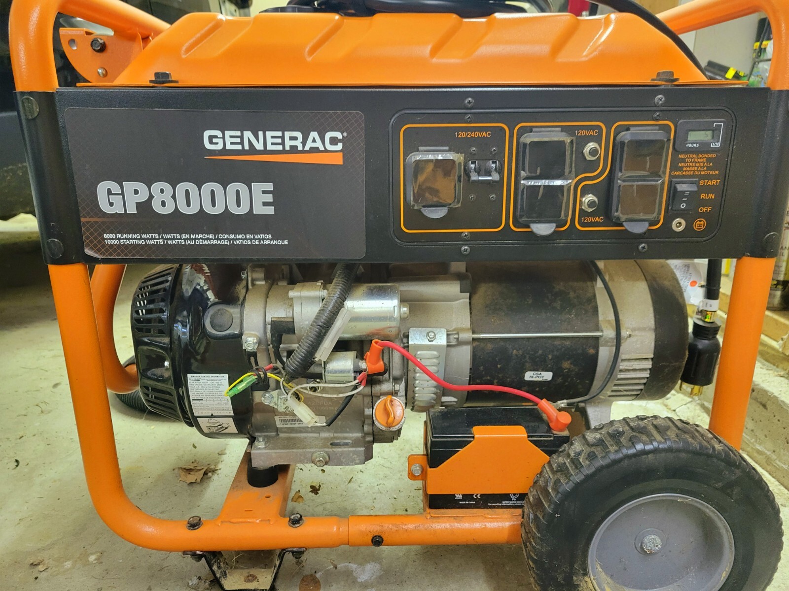 Generac GP8000E Gas Powered Portable Generator 696471074567 eBay
