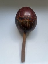 Homemade Maraca Made From What Looks Like A Coconut. Has Words Panama On It