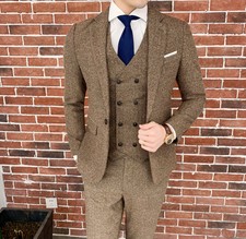 Fashion Men's Slim Fit 3 Piece Suit Blazers Single Breasted Casual Suits Sz
