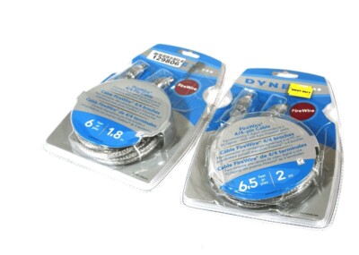 Genuine Lot of 2 Dynex FireWire 6'+ 4/4 Pin 4/4 Terminal,4/4 Broches