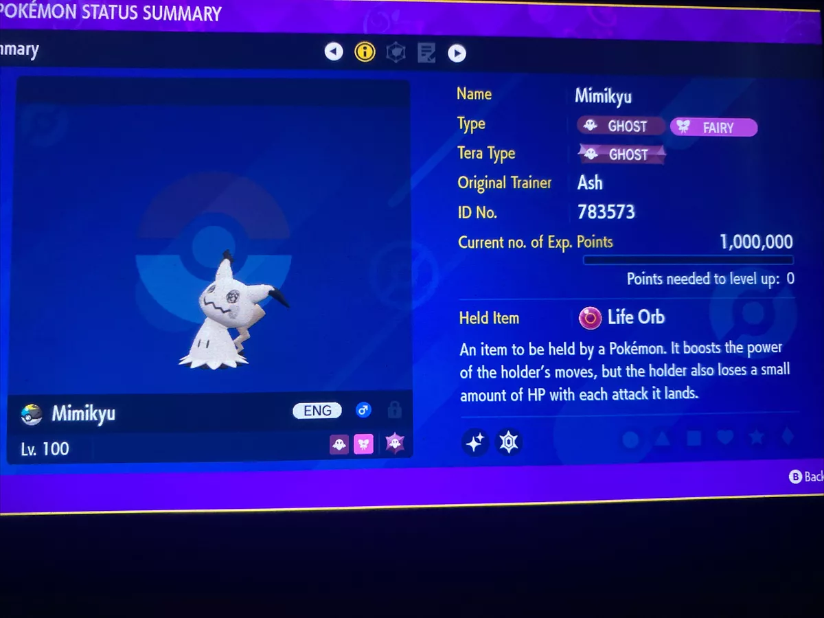 Shiny Mimikyu / Pokemon Sword and Shield / 6IV Pokemon / Shiny