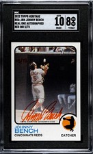 2022 Topps Heritage Real One RED AUTO JOHNNY BENCH Reds Jersey Number #05/73 SGC