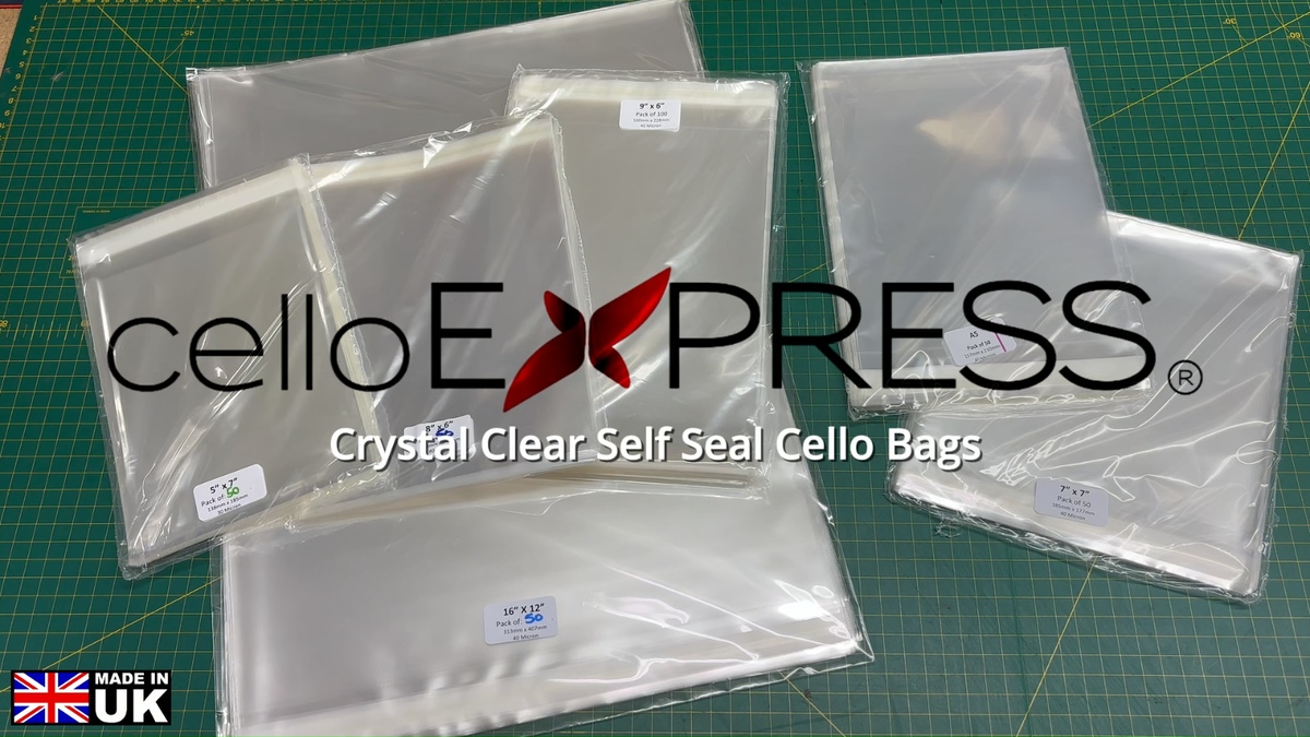 Clear Cello Cellophane Bags Self Seal for Standard Greetings Card - Display Bag Clear Cello Cellophane Bags Self Seal for Standard Greetings Card - Display Bag