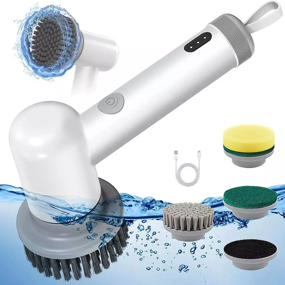 1pc Electric Cleaning Brush Handheld Power Spinning Scrubber With