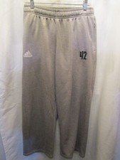 WOMENS ADIDAS STRETCH WAIST DRAWSTRING GRAY ATHLETIC SWEATPANTS SZ M INSEAM 30"