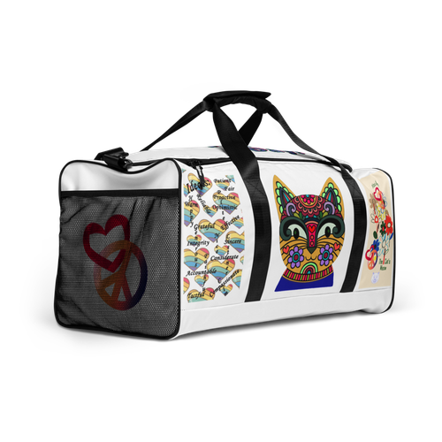 Duffle Bag Luggage Tote Travel Accessory Gym Cat Kitty New Inspiration - Picture 2 of 8