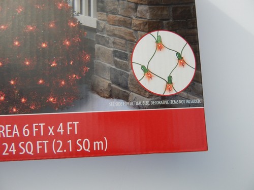 Wal-Mart Holiday Time 150 Red Net Lights 6ftx4ft Green Wire Box Varies - Picture 4 of 12