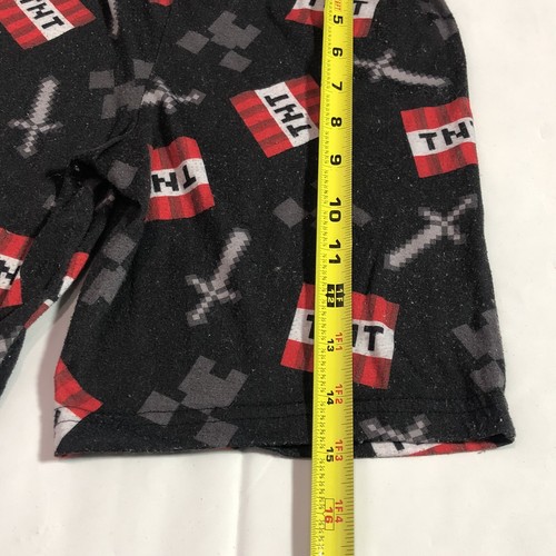 Mojang TNT Fleece Pajama Shorts Boys 8 All Over Print Sword Lounge Black - Picture 8 of 11