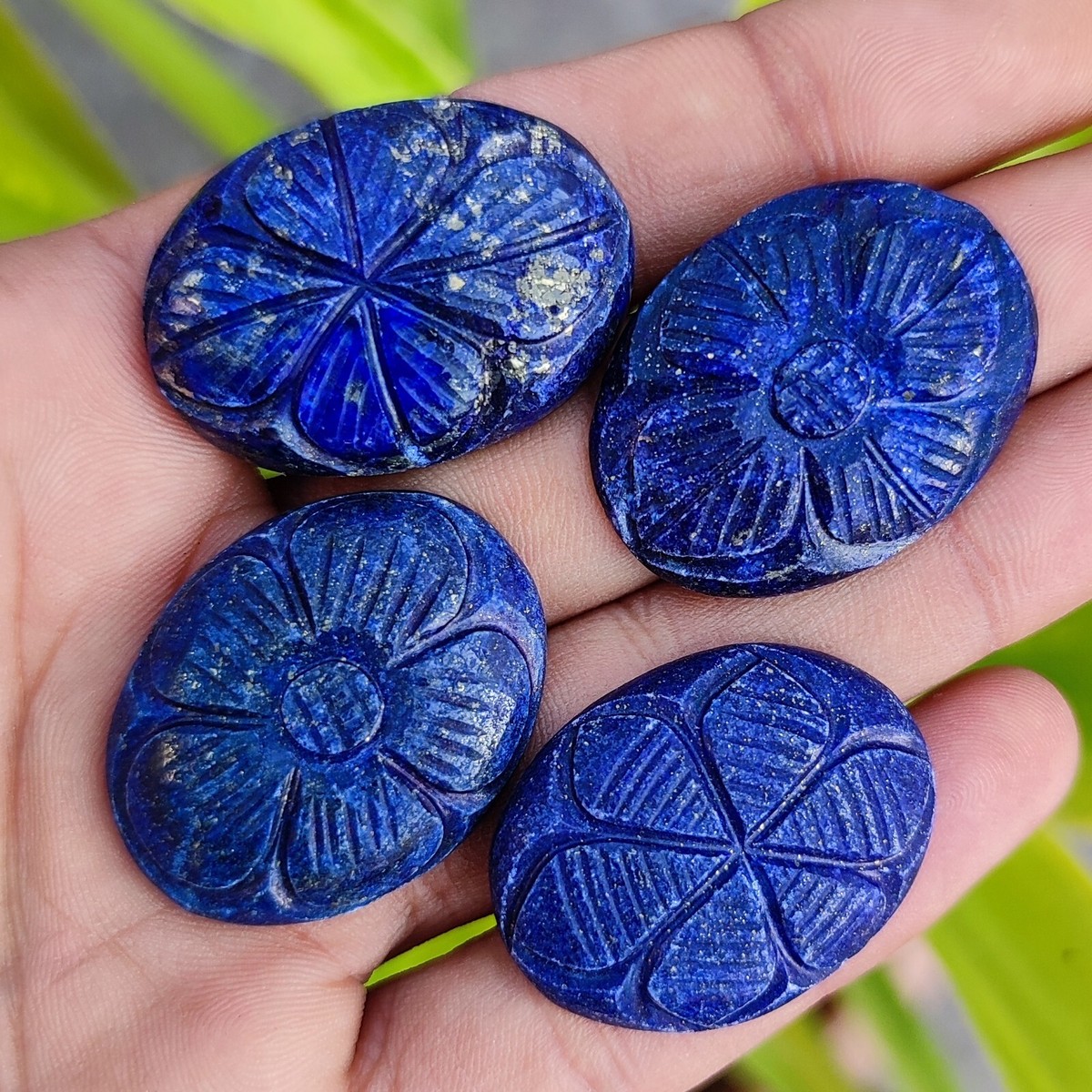 Natural 206 Ct Afghanistan Curving Blue Lapis Lazuli Gemstones Lot