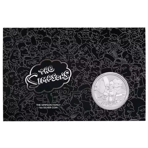 2021 $1 The Simpsons The Simpson Family 1oz Silver Coin in Card - Picture 3 of 5