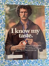 Vintage 1976 Winston Cigarettes Print Ad I Know My Taste