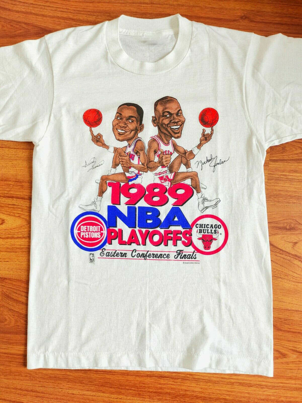 Vintage NBA Playoffs 1989 Caricature t-shirt Basketball Chicago Bulls gift  fans