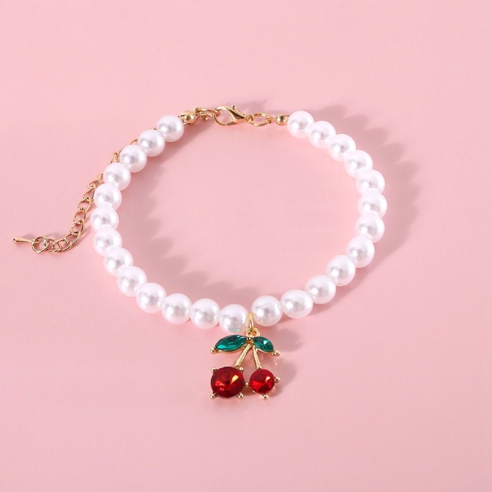 Cat Supplies Pearl Necklace Cat Jewelry Pet Pearl Collar Bow Dog Bell - Picture 6 of 15