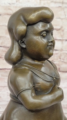 Abstract Bird Girl Donna Fernando Botero Bronze Sculpture Statue Art Figurine NR - Picture 9 of 10