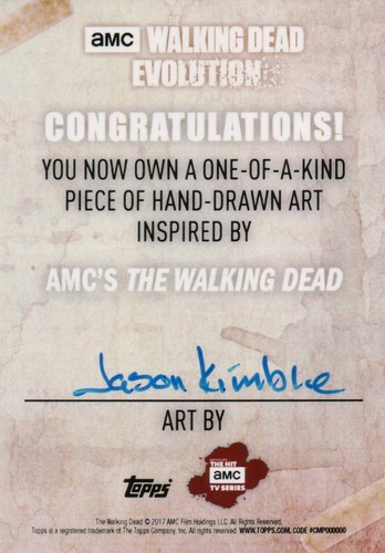 The Walking Dead Evolution, Jason Kimble Sketch Card 1/1 - Picture 2 of 2