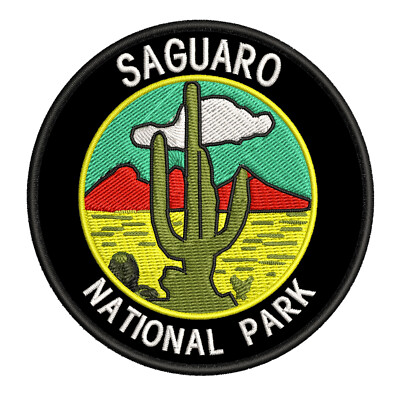 Saguaro National Park Patch Embroidered Iron-on Applique Travel Souvenir Badge 