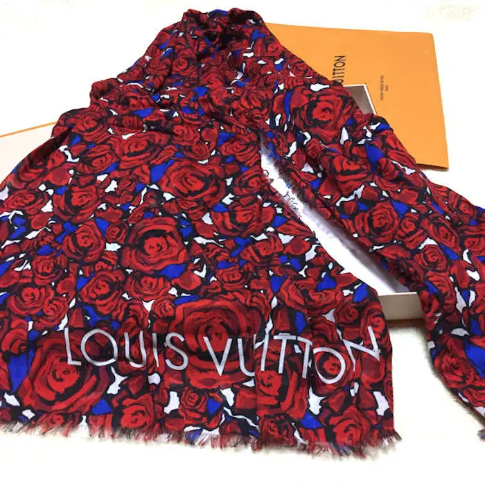 Louis Vuitton Scarf monogram silk pink flower scarf new arrival LV1162   eBay
