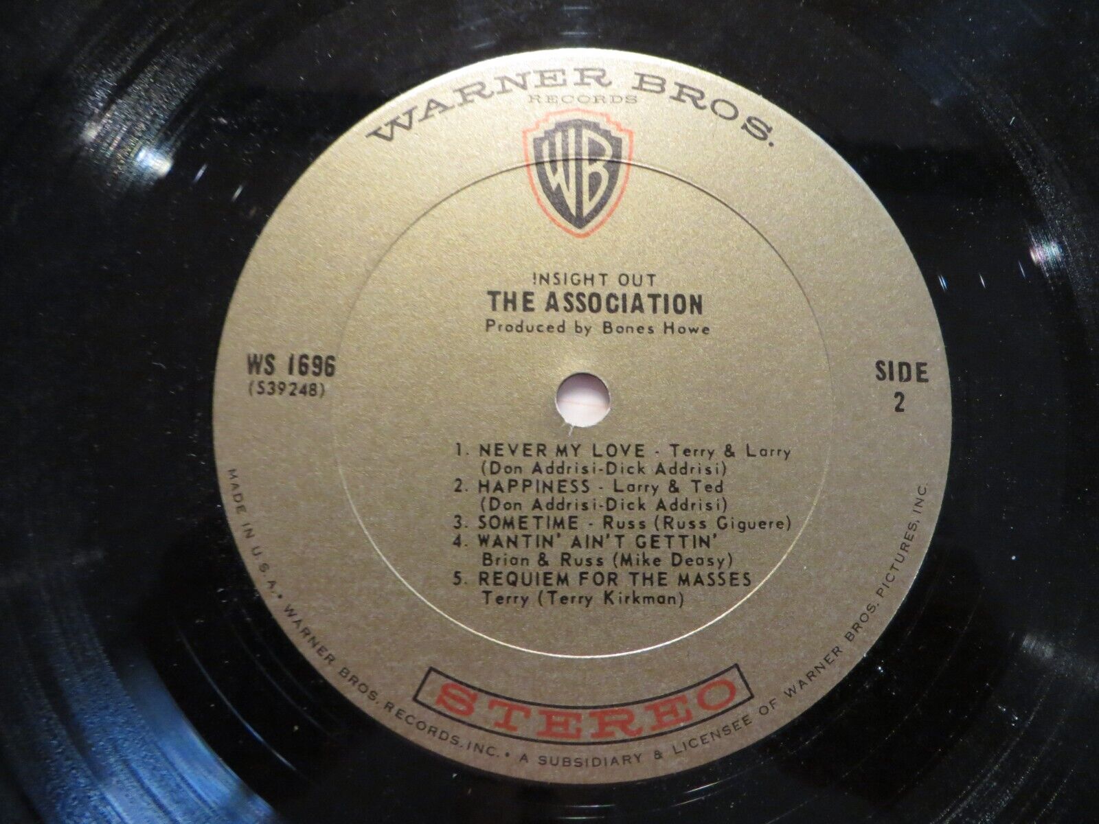 The Association – Insight Out - 1967 - Warner Bros. WS 1696 Vinyl LP  G+/Generic! | eBay