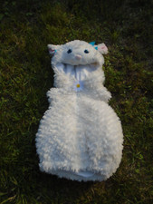 Halloween Costume Lil Lamb Sheep White soft plush Zip Up Hood Size 12 M