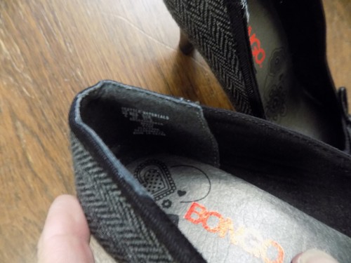 BONGO Bow pleated Ribbon Herringbone Plaid Fabric Black Gray Pumps 3" Heels sz 6 - Picture 7 of 7