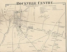 Rockville Centre Oceanside  NY 1873 Map with Homeowners and Businesses Shown
