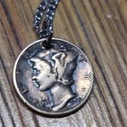 1942 Mercury Dime Necklace W 18 Inch Necklace