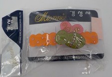 MIONNE BARRETTE KYUNG SUNG ACCESSORIES GIRLS ORANGE HAIR CLIP W/ HAPPY BUMBLEBEE