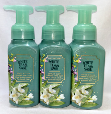 3 White Tea & Sage Bath & Body Works Gentle & Clean Foaming Hand Soap 8.75 oz