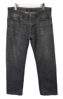 GIANNI VERSACE Jeans Herren W35 Regular Fit Whiskers Faded Denim Grey