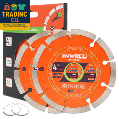 4-1/2 Inch Segmented Diamond Saw Blades 2-Pack, Diamond Cutting Wheel for Angle