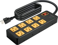 Heavy Duty Surge Protector Power Strip 20 Amp Individual Switches. 6FT 12 Gauge