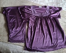 Purple short sleeve satin pjs. New