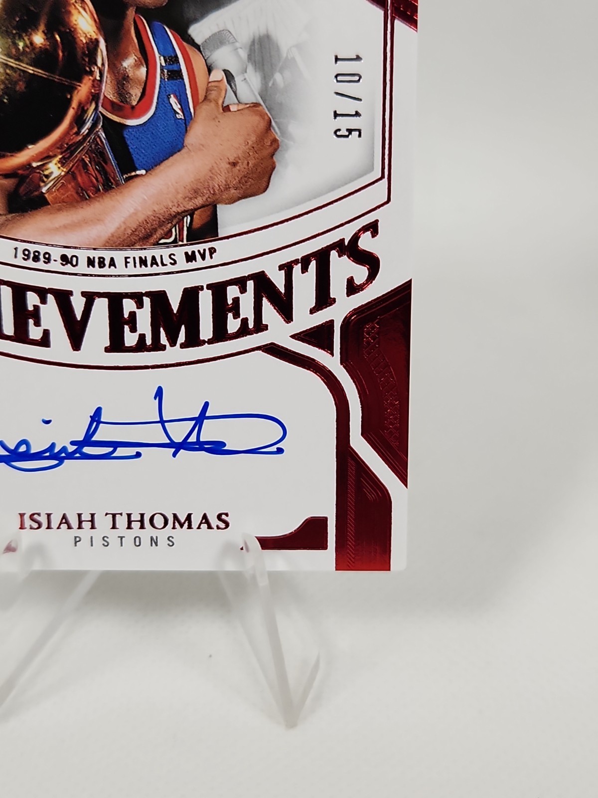 Panini Flawless Achievements Ruby Auto /15 Isiah Thomas Pistons SSP Hall Of Fame view 4