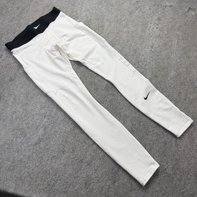 Nike Tights Men L White Pro Compression 30'' Pull On