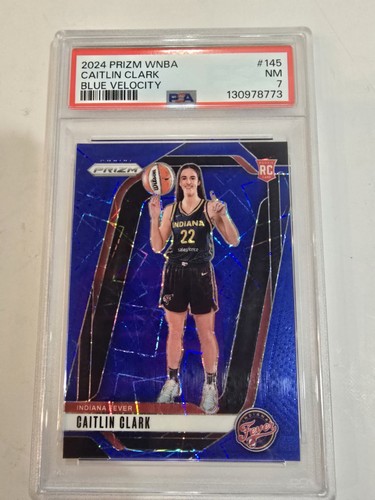 2024-25 Caitlin Clark Panini Prizm WNBA Blue Velocity Base RC Rookie #22