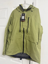 DAKINE Sender Stretch 3L Women's Ski Jacket Earth Green Hooded Zipped Pockets L