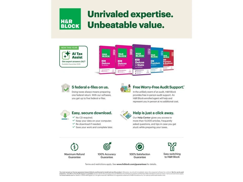 H&R Block Tax Software Premium & Business 2025, PC Only [Key Card] - Image 2 of 4