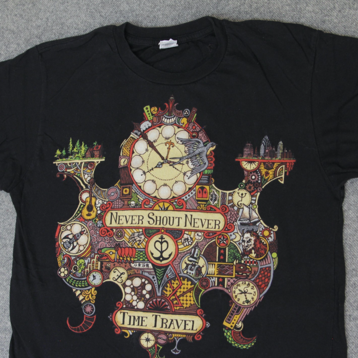 Never Shout Never T Shirt M VTG 2011 Time Travel Tour Merch Emo
