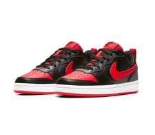 Big Kid's Nike Court Borough Low 2 GS Black University Red White BQ5448 007
