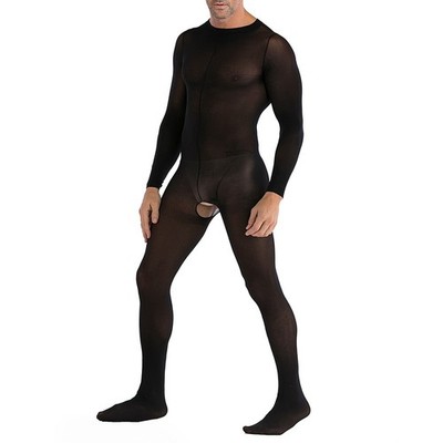 Verführerischer Herren Body Strumpfhose Jumpsuit aus durchsichtigem Stoff
