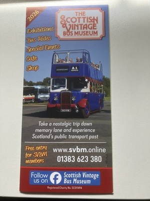 Scottish Vintage Bus Museum 2026 Infoblatt und Lageplan mit Fotos.