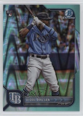 2022 Bowman Chrome Aqua RayWave Refractor /199 Vidal Brujan #89 Rookie RC 14cn