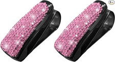 2 PCS Bling Sunglasses Holder for Car Sun Visor, Crystal Rhineston Color: Pink